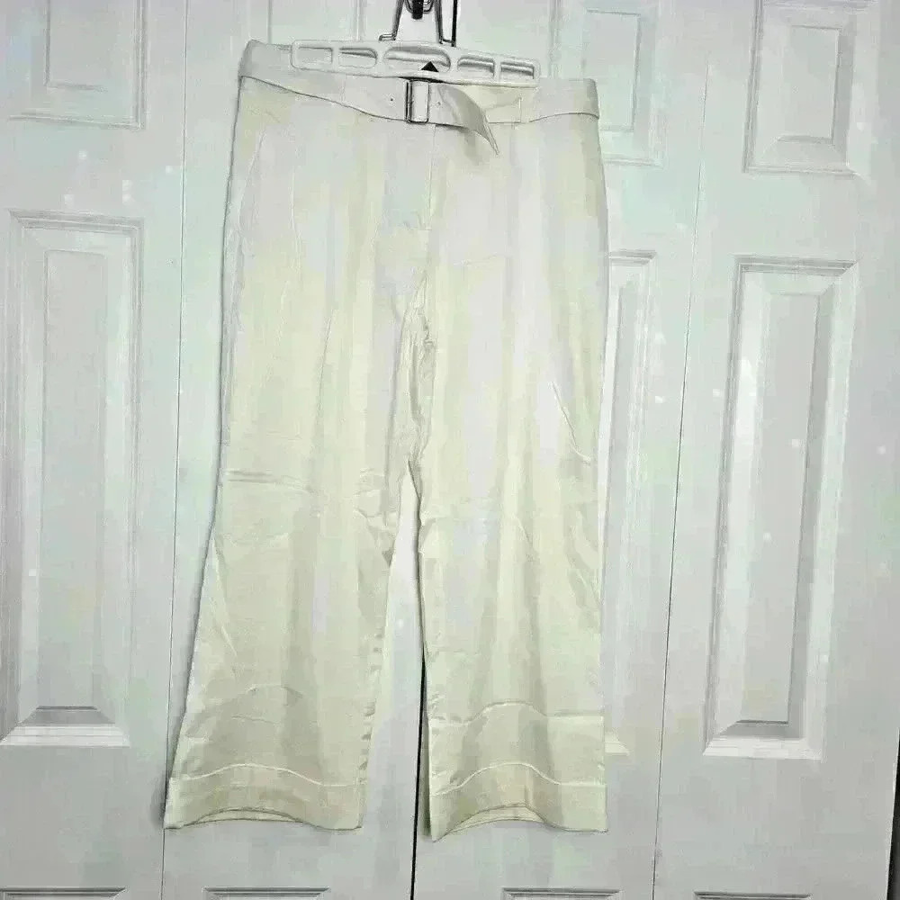 The Limited White Dress Pant Business Casual Size 8 with Belt y2k